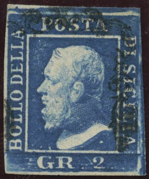 1859, 2gr. Azzurro Vivo carta di ... 