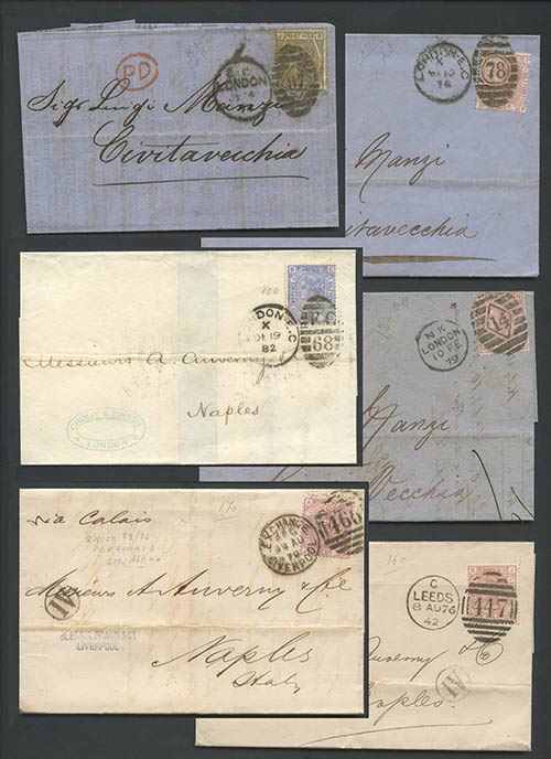 1875, noteworthy lot of 6 letters ... 