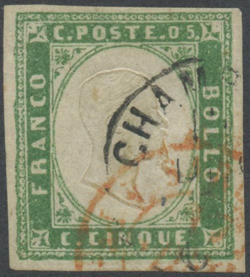 1855, 5c. Pea Green N.13c. (A+) ... 