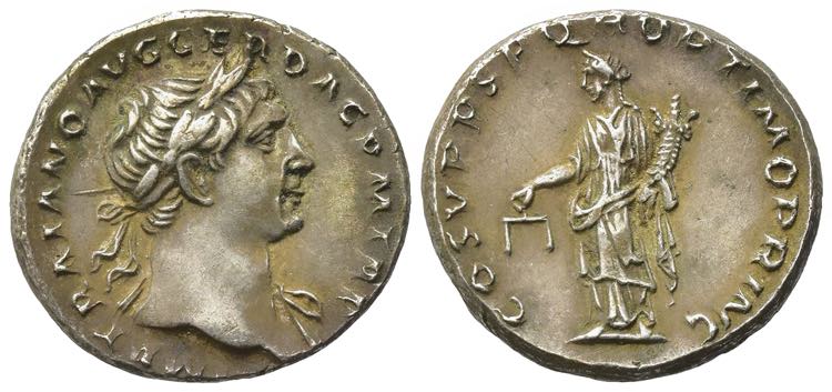 Trajan (98-117). Replica of AR ... 