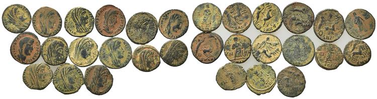 Lot of 15 Late Roman Imperial Æ ... 