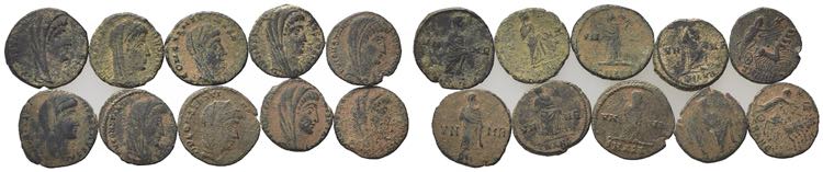 Lot of 10 Late Roman Imperial Æ ... 