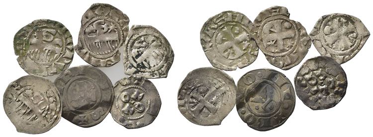 Lot of 6 BI Medieval coins, to be ... 