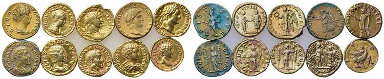 Lot of 10 Replicas of Roman Aurei. ... 