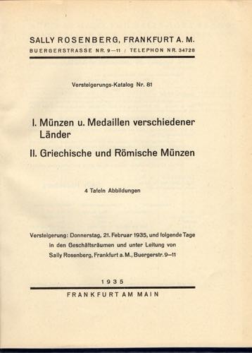 ROSENBERG  S. - Katalog, 81. ... 