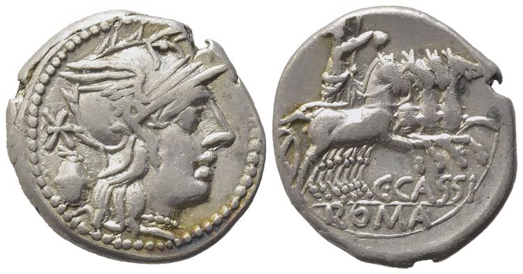 C. Cassius, Rome, 126 BC. AR ... 