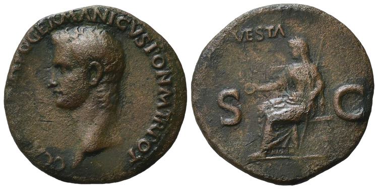 Gaius (Caligula, 37-41). Æ As ... 