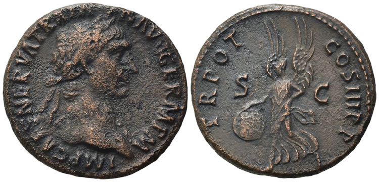 Trajan (98-117). Æ As (27.5mm, ... 