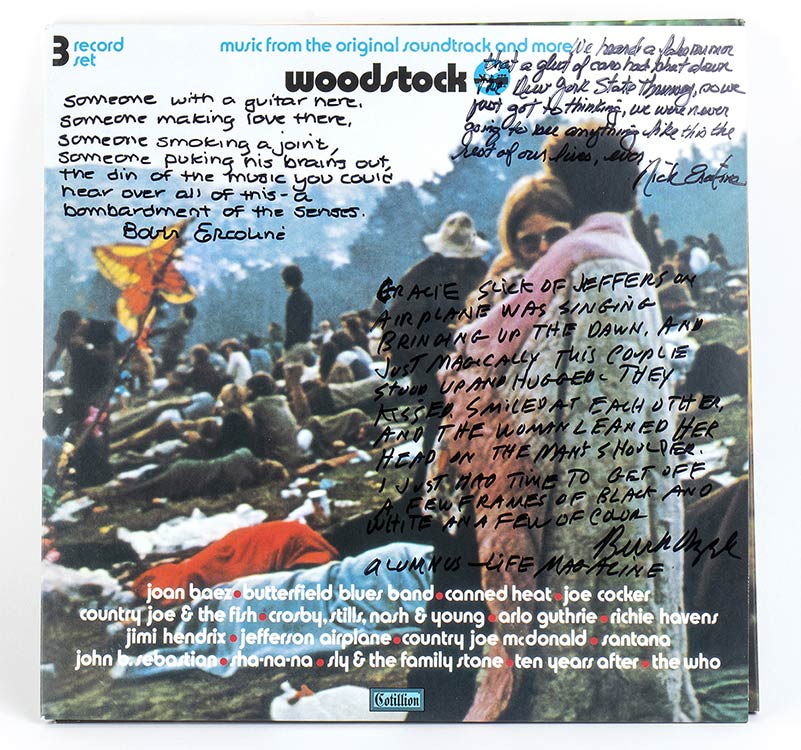 Woodstock, 1969Autographed LP ... 