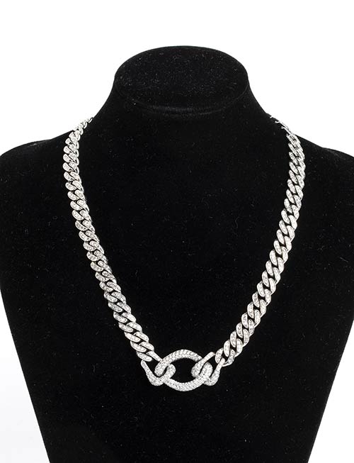 Diamond gold necklace18k white ... 