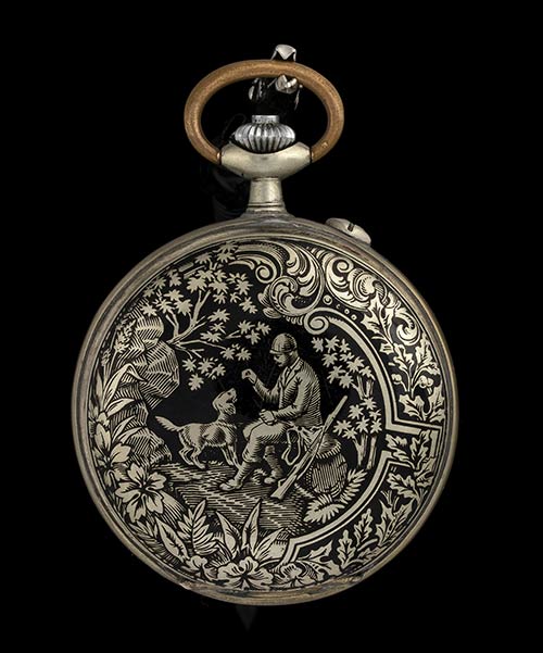 Silver and niello pocket watch - ... 