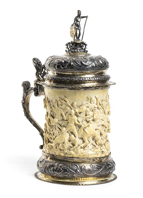 German  ivory and silver tankard - ... 