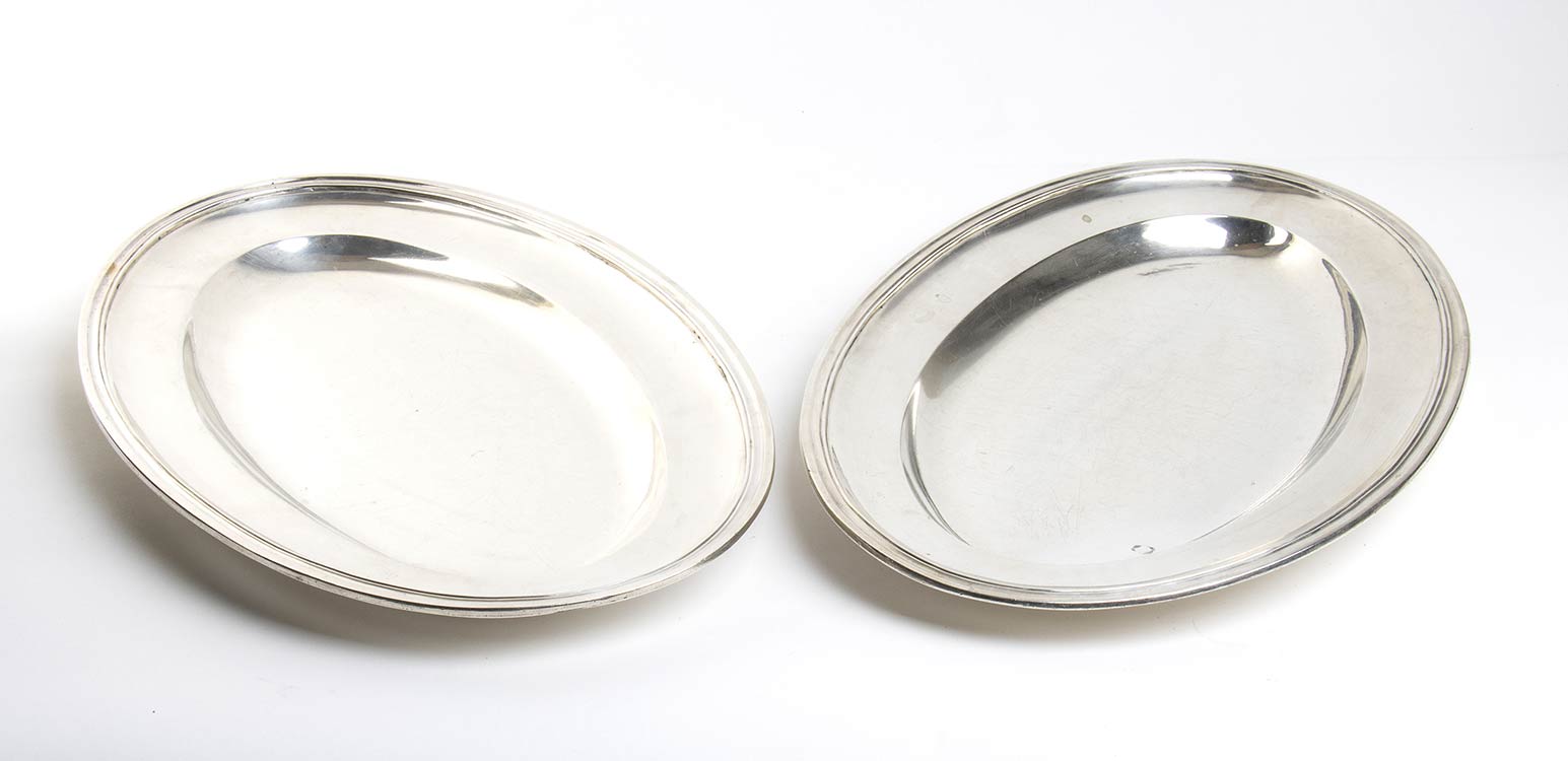 Pair of Italian silver trays - ... 