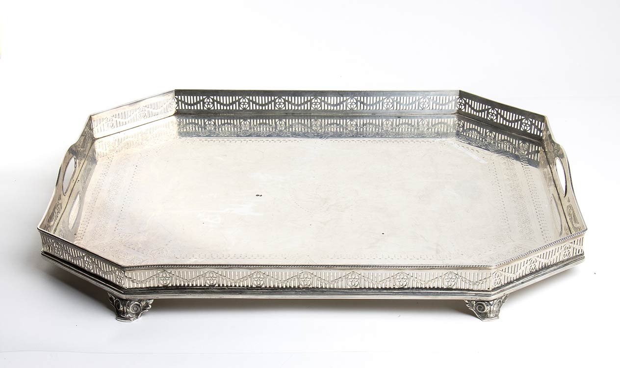 English Victorian silver tray - ... 