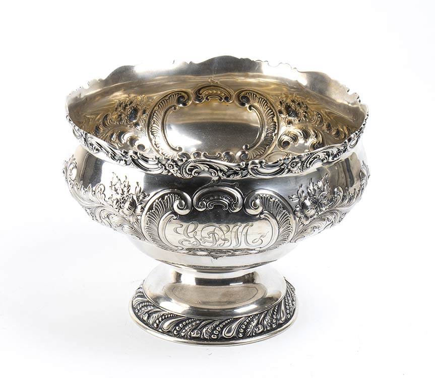 Punch bowl americana in argento - ... 
