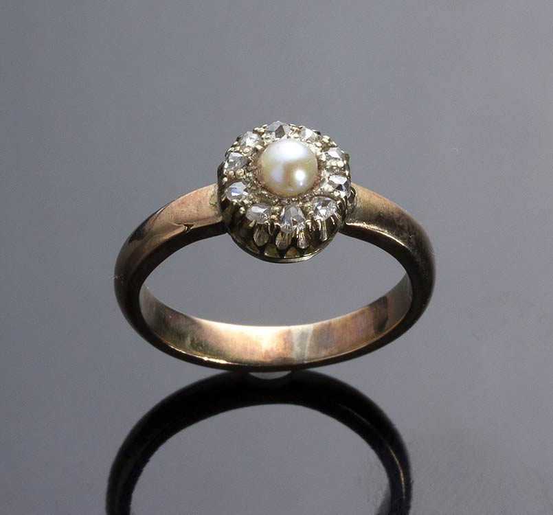 English Victorian gold pearl and ... 
