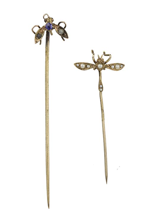 Two English Victorian gold stick ... 