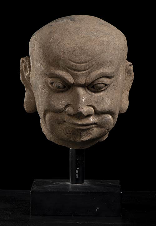 A STONE HEAD OF A LOHANChina, Ming ... 