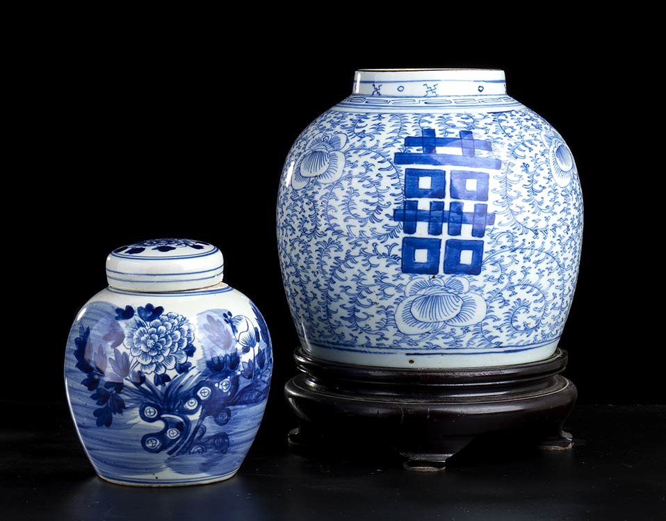 TWO BLUE AND WHITE PORCELAIN ... 