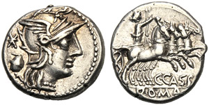 C. Cassius, Denario, Roma, 126 ... 