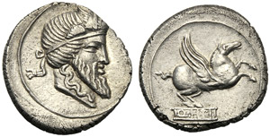 Q. Titius, Denario, Roma, 90 a.C.; ... 