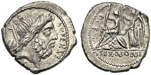 M. Nonius Sufenas, Denarius, Rome, ... 