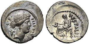 C. Clodius C.f., Denarius, Rome, ... 