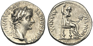 Tiberius (14-37), Denarius, ... 