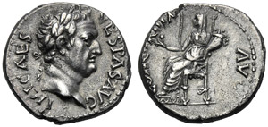 Vespasian (69-79), Denarius, ... 