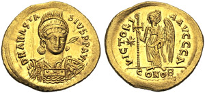 Anastasio I (491-518), Solido, ... 