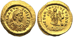 Anastasio I (491-518), Tremisse, ... 