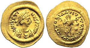Giustino I (518-527), Tremisse, ... 