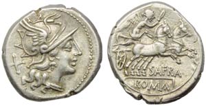 Spurius Afranius, Denario, Roma, ... 