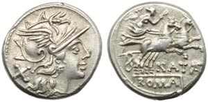 Pinarius Natta, Denario, Roma, 149 ... 