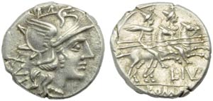L. Julius, Denarius, Rome, 141 BC; ... 