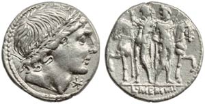 L. Memmius, Denarius, Rome, 109 or ... 
