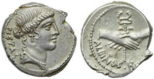 Albinus Bruti f., Denarius, Rome, ... 