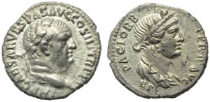 Vespasian (69-79), Denarius, ... 