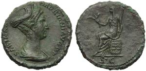 Sabina (Adriano, 117-138), Asse, ... 