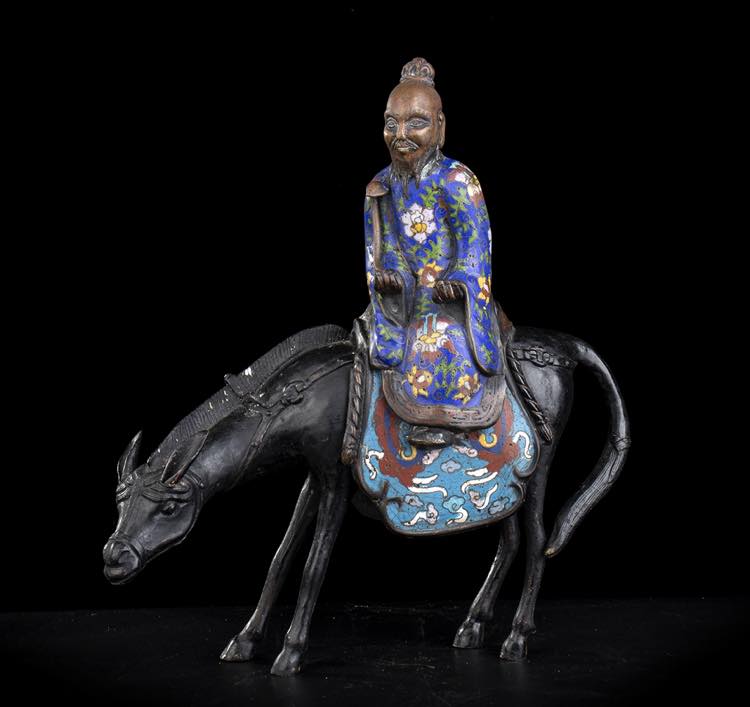A CLOISONNÉ ENAMELLED BRONZE ... 
