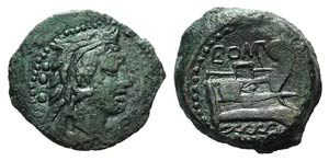 L. Pomponius Molo, Rome, 97 BC. Æ ... 