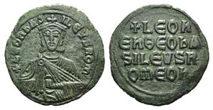 Leo VI (886-912). Æ 40 Nummi ... 