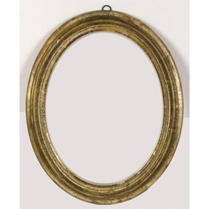 Golden oval shape frameCornice ... 
