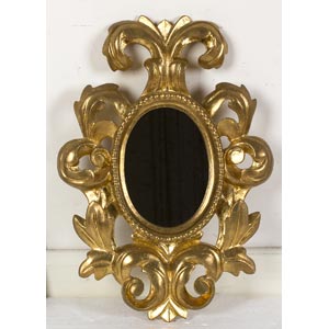 Wall mirror with gold wooden ... 
