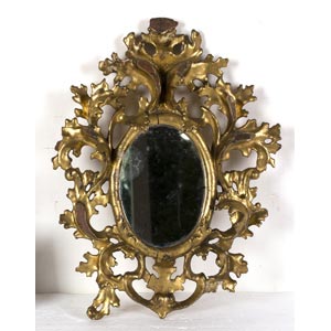 Oval shape wall mirror with Tuscan ... 