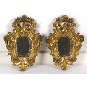 Pair of wall mirrors with gold ... 
