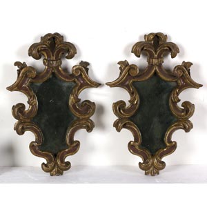 Pair of wall mirrors with Louis XV ... 