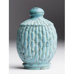 Carved turquoise snuff bottle;XIX ... 