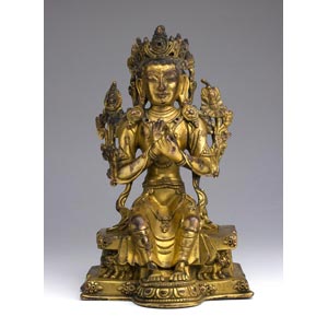 A gild bronze seated Buddha;XIX ... 
