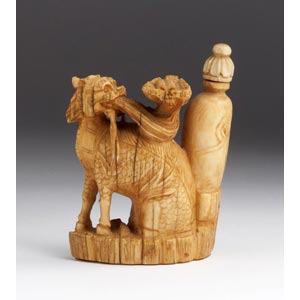 Carved Qilin with vase, Ivory ... 